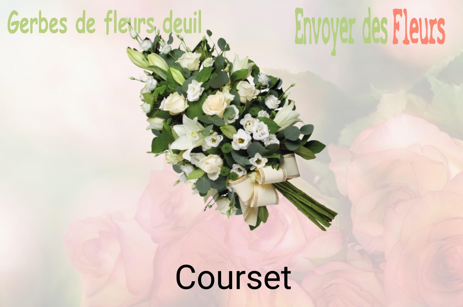 Gerbe de fleurs de deuil livrée à Courset